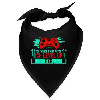 ICH WERDE NICHT ÄLTER, ICH LEVEL UP - Bandana - Schwarz - Vorne