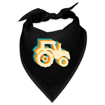 Retro-Traktor - Bandana - Schwarz - Vorne