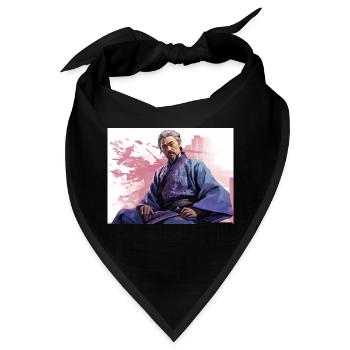 Japan Samurai sitzend Stark - Bandana - Schwarz - Vorne