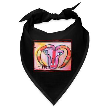 Widder Regenbogen Himmlische Kunst - Bandana - Schwarz - Vorne
