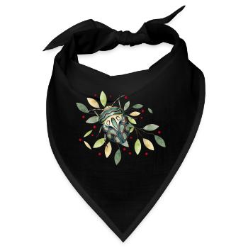 exotisches afrikanisches Krabbeltier mit Blätter - Bandana - Schwarz - Vorne