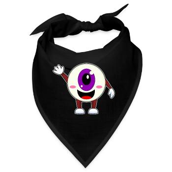 Augapfel Halloween - Bandana - Schwarz - Vorne