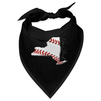 New York (USA) | echter Baseball | Landkarte Scpt - Bandana - Schwarz - Vorne