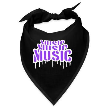 Music Graffiti Spray Stempel Musik Spruch Tropfen - Bandana - Schwarz - Vorne