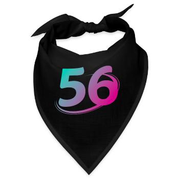 Nummer 56 mehrfarbig - Bandana - Schwarz - Vorne
