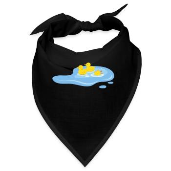 Enten in einem Teich - Bandana - Schwarz - Vorne