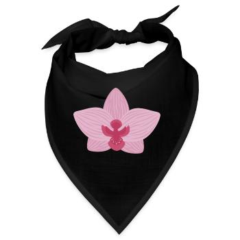Flieder-Orchidee - Bandana - Schwarz - Vorne