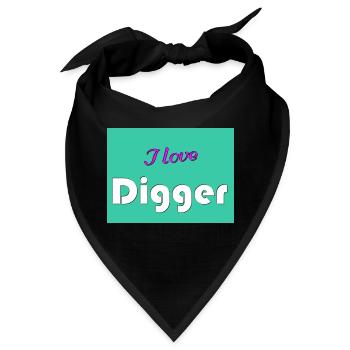 I love Digger - Bandana - Schwarz - Vorne
