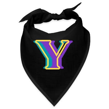 Mehrfarbiger Buchstabe y - Bandana - Schwarz - Vorne
