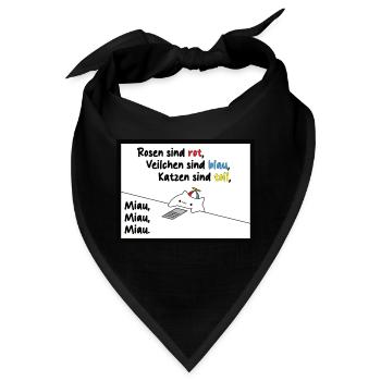 Rosen sind Rot, Veilchen sind blau, Katzen Lustig - Bandana - Schwarz - Vorne