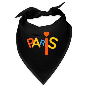 Farbenfrohes Paris - Bandana - Schwarz - Vorne