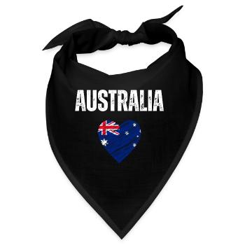 Ich liebe Australien, Flagge Australiens - Bandana - Schwarz - Vorne