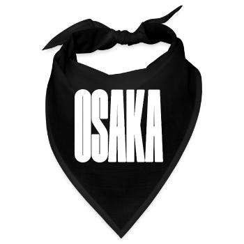 Osaka - Japan Stadt Fette Typografie - Bandana - Schwarz - Vorne
