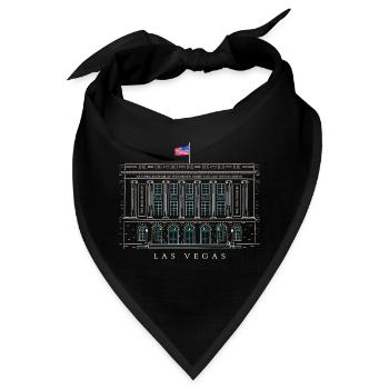 Las Vegas, Historisches Gericht handgezeichnet - Bandana - Schwarz - Vorne