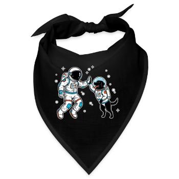 Astronautenhund Labrador Black High Five im Weltraum - Bandana - Schwarz - Vorne