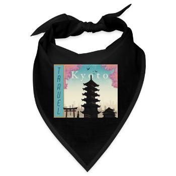 Kyoto Pagode im Abendlicht-Tavel Kyoto Japan - Bandana - Schwarz - Vorne