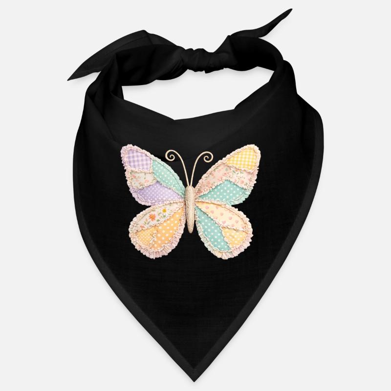 Butterfly Patchwork Vintage Cottagecore Bandana