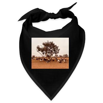 Ziegen unter einem Baum in der Savanne - Bandana - Schwarz - Vorne