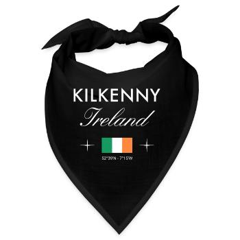 Kilkenny Irland Koordinaten Reise Souvenir - Bandana - Schwarz - Vorne