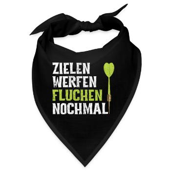 Darts Zielen Werfen Fluchen Nochmal Dart Spruch - Bandana - Schwarz - Vorne