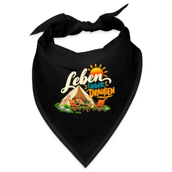 Leben Draußen Camping Vibes - Bandana - Schwarz - Vorne