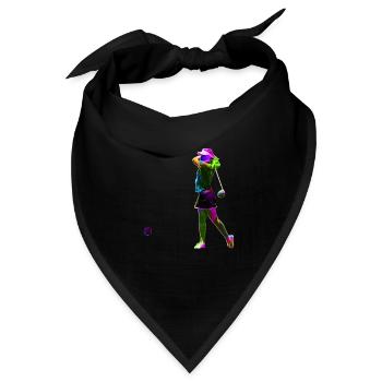 Bunte Golferin - Bandana - Schwarz - Vorne