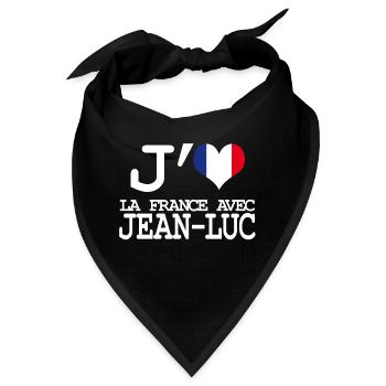 Ich liebe Frankreich mit Jean Luc - Bandana - Schwarz - Vorne