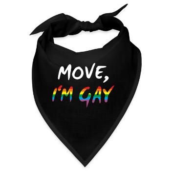 Move, I'm Gay - Gay Pride - Bandana - Schwarz - Vorne