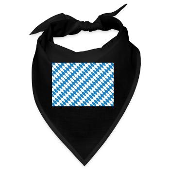 Die Bayern Raute - blau weiß - Bandana - Schwarz - Vorne