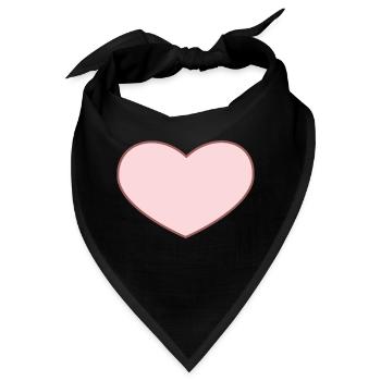 Herz Rosa - Bandana - Schwarz - Vorne