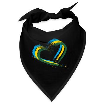 Ruanda Herz - Bandana - Schwarz - Vorne