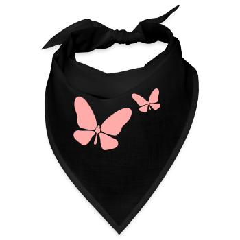 2 Schmetterlinge Mutter und Kind - Bandana - Schwarz - Vorne