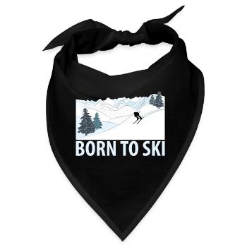 Geboren für Ski Wintersport Skipiste - Bandana - Schwarz - Vorne