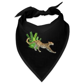 Leopard im Dschungel - Bandana - Schwarz - Vorne
