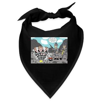 Steinbruch 2_Angela Merkel bei der Arbeit - Bandana - Schwarz - Vorne