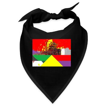 Stahlwerk, Hüttenwerk, Ruhrgebiet - Bandana - Schwarz - Vorne