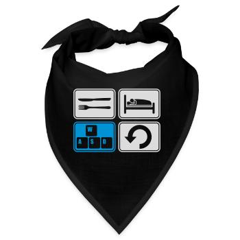 Gaming täglich wiederholen Computer - Bandana - Schwarz - Vorne