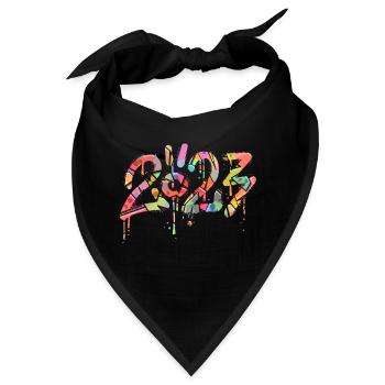 Graffiti Stil Splash Hip Hop Farben Maler 2023 - Bandana - Schwarz - Vorne
