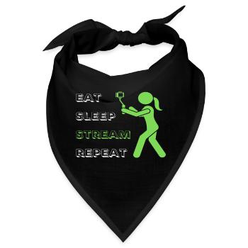 Eat Sleep Stream Repeat - Bandana - Schwarz - Vorne