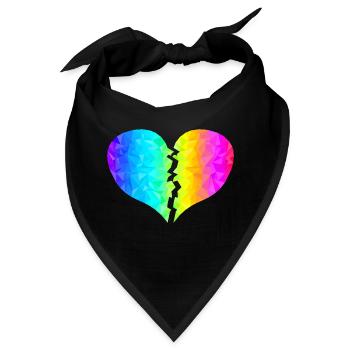 buntes Herz Regenbogenfarben - Bandana - Schwarz - Vorne