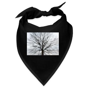 Silhouette eines kahlen Baumes mit runder Baumkrone - Bandana - Schwarz - Vorne