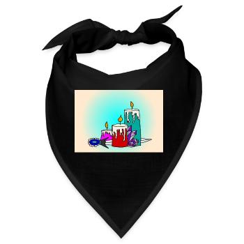 Halloween-Ritual-Kerzen - Bandana - Schwarz - Vorne