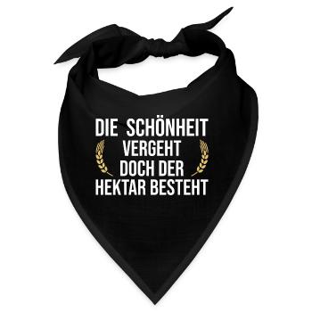 Landwirt Bauer lustiger Spruch auf dem Dorf Hof - Bandana - Schwarz - Vorne