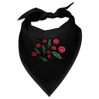 Rosen - Bandana - Schwarz - Vorne