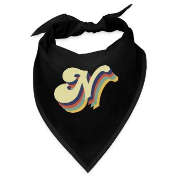 Retro-Buchstabe N - Bandana - Schwarz - Vorne