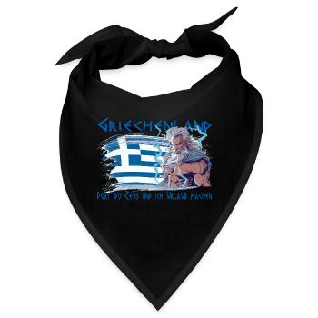 Griechenland wo Zeus und ich Urlaub machen - Bandana - Schwarz - Vorne