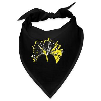 Ginko Schwarz Gelb Heilung Universalkraefte - Bandana - Schwarz - Vorne