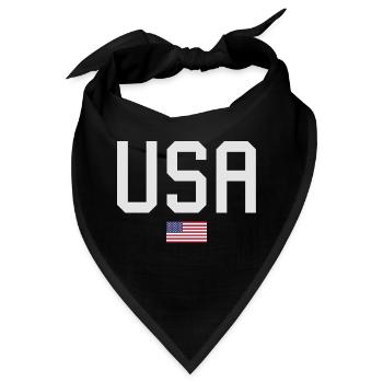 TEAM USA amerikanische Flagge Fahne unter Schrift - Bandana - Schwarz - Vorne
