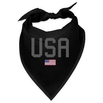 TEAM USA amerikanische Flagge Fahne unter Schrift - Bandana - Schwarz - Vorne