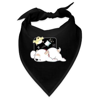 Hund koreanisch - japanischer Stil 04B - Bandana - Schwarz - Vorne